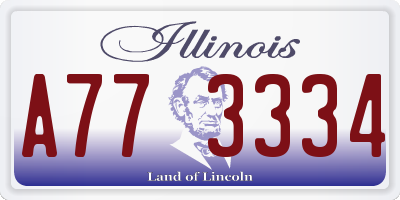 IL license plate A773334