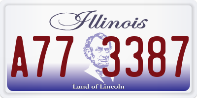 IL license plate A773387
