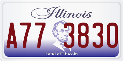 IL license plate A773830