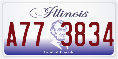 IL license plate A773834