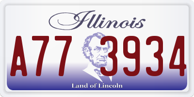IL license plate A773934