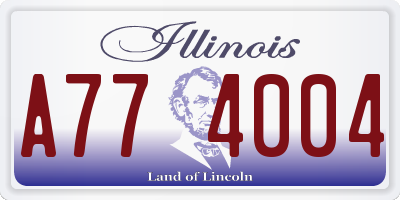 IL license plate A774004