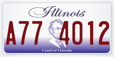 IL license plate A774012