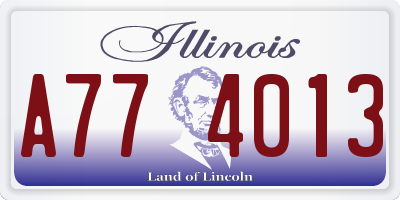 IL license plate A774013