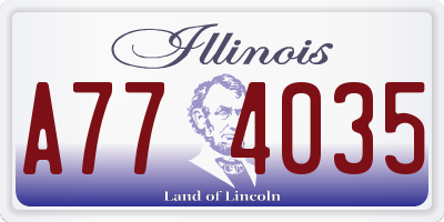IL license plate A774035