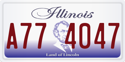 IL license plate A774047