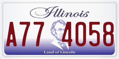 IL license plate A774058