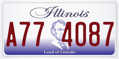 IL license plate A774087