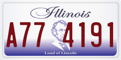 IL license plate A774191