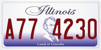 IL license plate A774230