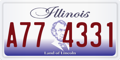 IL license plate A774331