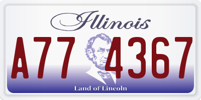 IL license plate A774367