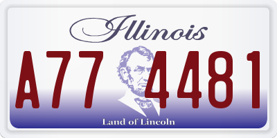 IL license plate A774481