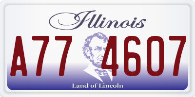 IL license plate A774607