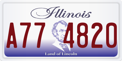IL license plate A774820