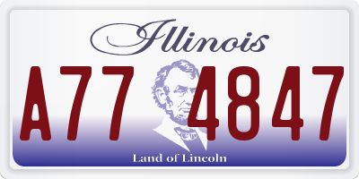 IL license plate A774847