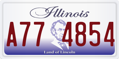 IL license plate A774854