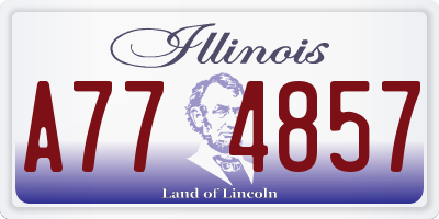 IL license plate A774857