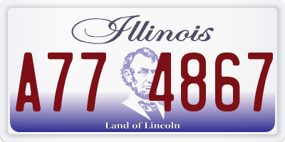 IL license plate A774867