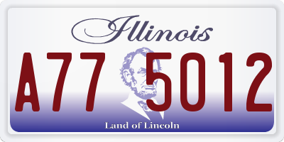 IL license plate A775012