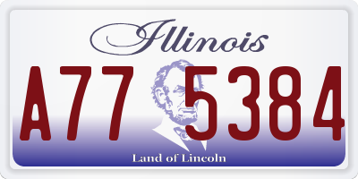 IL license plate A775384