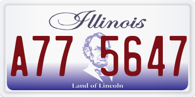 IL license plate A775647