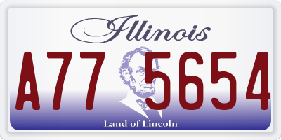 IL license plate A775654