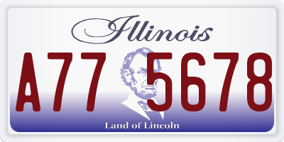 IL license plate A775678
