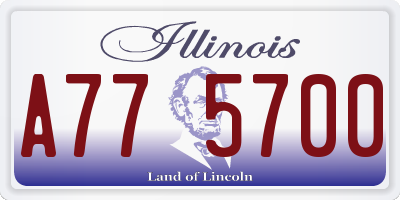 IL license plate A775700