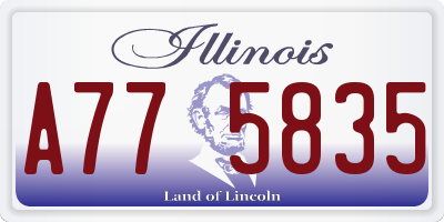 IL license plate A775835