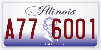 IL license plate A776001
