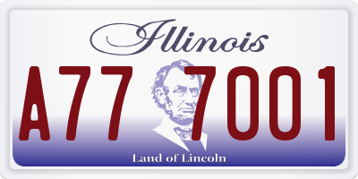 IL license plate A777001