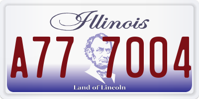 IL license plate A777004