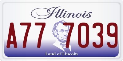 IL license plate A777039