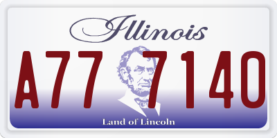 IL license plate A777140