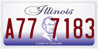 IL license plate A777183
