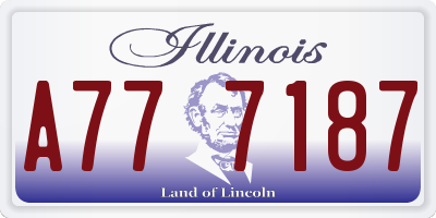 IL license plate A777187