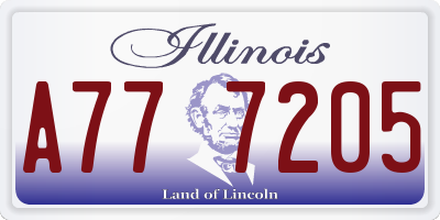 IL license plate A777205
