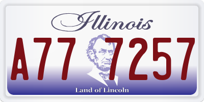 IL license plate A777257