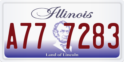 IL license plate A777283