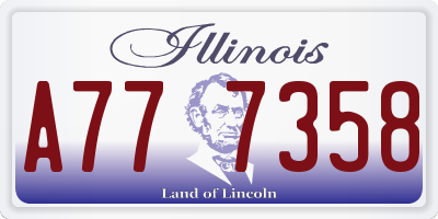 IL license plate A777358