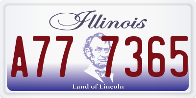 IL license plate A777365