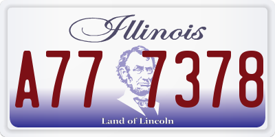 IL license plate A777378