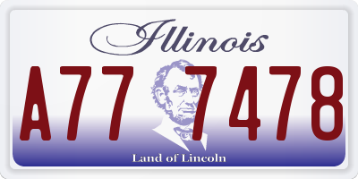 IL license plate A777478
