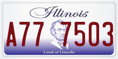 IL license plate A777503
