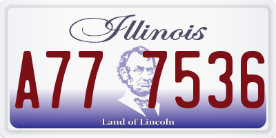 IL license plate A777536