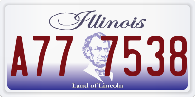 IL license plate A777538