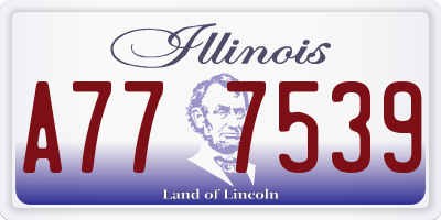 IL license plate A777539