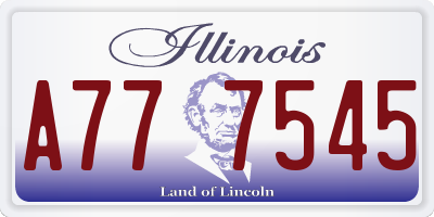 IL license plate A777545