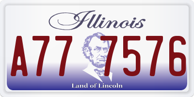 IL license plate A777576